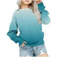 thumbnail image 1 of Odeerbi 1-12Y Toddler Girls Gradient Sweatshirt Oversized Crewneck Sweatshirt Kids Fashion Long Sleeve Pullover Tops Baby Clothes Blue, 1 of 5