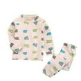 thumbnail image 1 of Odeerbi 1-14 Years Kids Boys Girls Cotton Pajamas Long Sleeve Tops Pants Set Soft Loungewear Cute Printed Sleepwear Spring Winter Two-piece Pajama Sets Kids Boys Girls Clothes, 1 of 3