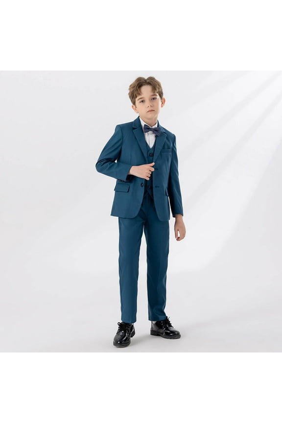 1-14 Years Kids Boys Suits Tuxedo Set Dress Shirt Dress Pants Blazer Jacket Waistcoat Bow Sets Formal Suit Set Wedding Party Outfit Kids Boys Clothes