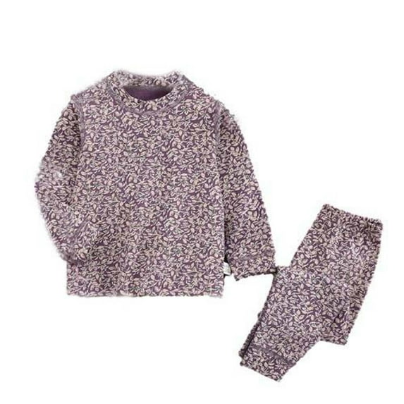 Odeerbi 1-14 Years Teen Boys Girls Cotton Pajamas Long Sleeve Tops Pants Set Soft Loungewear Floral Printed Sleepwear Spring Winter Two-piece Pajama Sets Teen Boys Girls Clothes