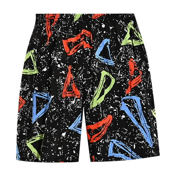 Odeerbi 1-15 Years Teen Boys Beach Swim Trunks Hawaiian Print Swimming Trunks Quick Drying Swimsuit Shorts Children's Summer Elastic Waisted Swimwear Pants