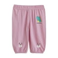 thumbnail image 1 of Odeerbi 1-5 Years Toddler Boys Girls Summer Capris Dinosaur Print Jogger Pants Beach Casual Outerwear Leg Tied Cropped Pants, 1 of 5