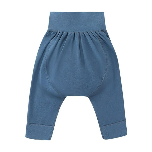 Odeerbi 1-6 Years Kids Boys Girls Cotton Bloomers Diaper Cover Pants Cute Drop Crotch Pants Solid Color High Waist Sleeping Pants Casual Elastic Waist Pants