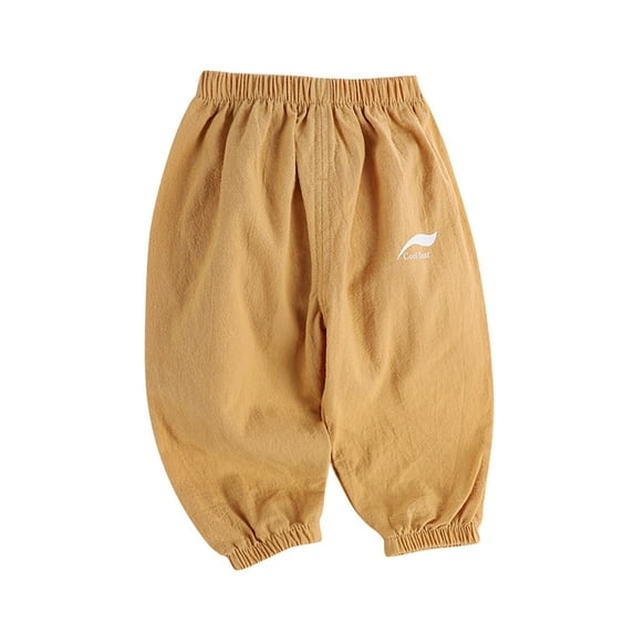 Odeerbi 1-6 Years Kids Boys Girls Cotton Linen Bloomers Summer Jogger Pants Cute Full Length Lantern Pants Haren Pants