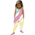 thumbnail image 1 of Odeerbi 1-6 Years Kids Girls Summer Jumpsuit Rainbow Camisole Romper Casual Breathable Comfortable Overalls Strap Bib Overall Pants Playsuit, 1 of 5