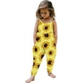 thumbnail image 1 of Odeerbi 1-6 Years Kids Girls Summer Jumpsuit Sunflower Camisole Romper Casual Breathable Comfortable Overalls Strap Bib Overall Pants Playsuit, 1 of 5