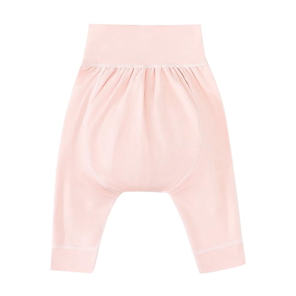 Odeerbi 1-6 Years Toddler Boys Girls Cotton Bloomers Diaper Cover Pants Cute Drop Crotch Pants Solid Color High Waist Sleeping Pants Casual Elastic Waist Pants
