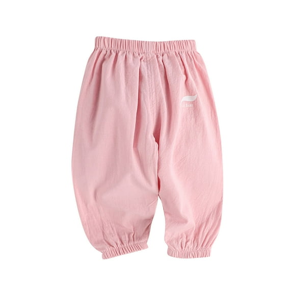 Odeerbi 1-6 Years Toddler Boys Girls Cotton Linen Bloomers Summer Jogger Pants Cute Full Length Lantern Pants Haren Pants