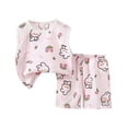 thumbnail image 1 of Odeerbi 1-6 Years Toddler Boys Girls Summer Cotton Pajamas Tank Tops Shorts Set Soft Loungewear Cute Print Sleepwear Two-piece Pajama Sets Toddler Boys Girls Clothes, 1 of 8