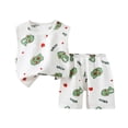 thumbnail image 1 of Odeerbi 1-6 Years Toddler Boys Girls Summer Cotton Pajamas Tank Tops Shorts Set Soft Loungewear Dinosaur Print Sleepwear Two-piece Pajama Sets Toddler Boys Girls Clothes, 1 of 3