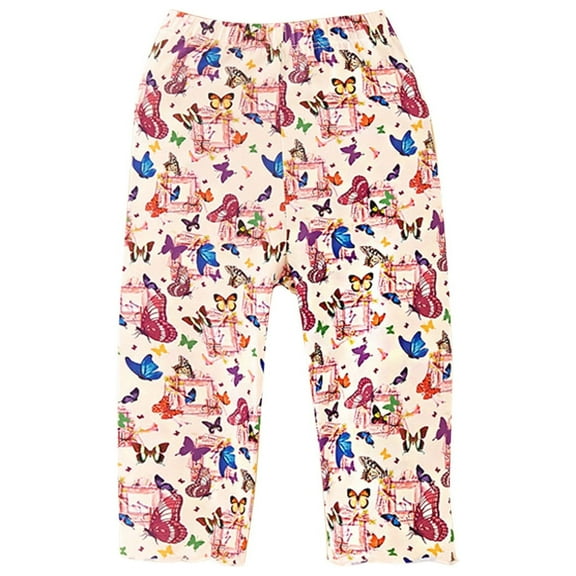 Odeerbi 1-6 Years Toddler Girls Floral Leggings Stretchy Tights Capris Compression Pants Summer Pattern UnderPantyhose