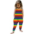 thumbnail image 1 of Odeerbi 1-6 Years Toddler Girls Summer Jumpsuit Colorful Striped Camisole Romper Casual Breathable Comfortable Overalls Strap Bib Overall Pants Playsuit, 1 of 5