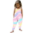 thumbnail image 1 of Odeerbi 1-6 Years Toddler Girls Summer Jumpsuit Rainbow Camisole Romper Casual Breathable Comfortable Overalls Strap Bib Overall Pants Playsuit, 1 of 5
