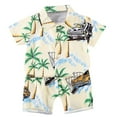 thumbnail image 1 of Odeerbi 1-8 Years Kids Boys Summer Hawaiian Outfits Cotton Beach Tropical Print Short Sleeve Shirt Shorts Set Graphic Casual Two-piece Set Kids Boys Clothes, 1 of 4