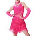 thumbnail image 1 of Odeerbi 1-8 Years Kids Girls Fringe Latin Dance Dress with Shorts Oversleeve Set Stage Performance Outfits Dance Jumpsuit Practice Outfit Tassel Skirt Kids Girls Clothes, 1 of 4