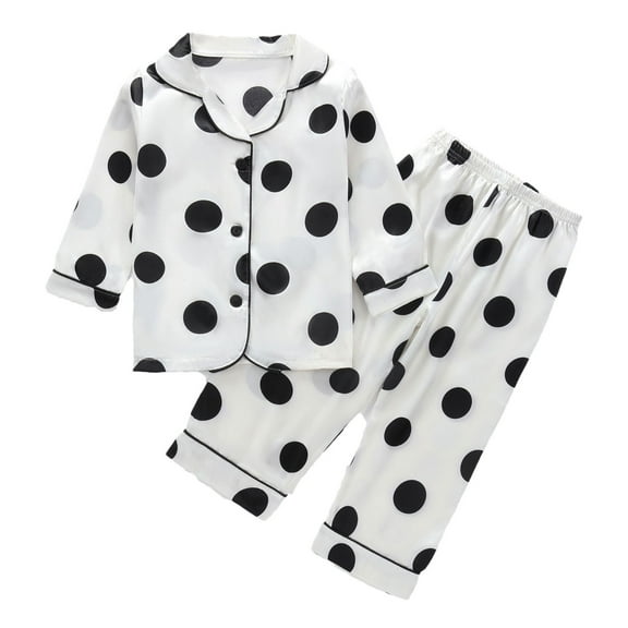 Odeerbi 1-8 Years Toddler Boys Girls Satin Pajamas Notched Lapel Long Sleeve Shirt Pants Set Soft Loungewear Floral Print Sleepwear Two-piece Pajama Sets Toddler Boys Girls Clothes