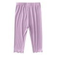 thumbnail image 1 of Odeerbi 1-9 Years Kids Girls Modal Leggings Stretchy Tights Capris Compression Pants Summer Solid Color Mesh Breathable Cropped Pantyhose, 1 of 4