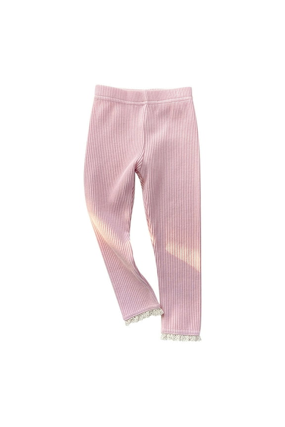 1-9 Years Kids Girls Rib Knit Leggings Stretchy Tights Compression Pants Cute Sweet Elasticity Pajama Pantyhose