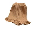 thumbnail image 1 of Odeerbi 1-9 Years Kids Girls Striped Cotton Capris Summer Solid Color Bottom Cute Flounce Pants, 1 of 4