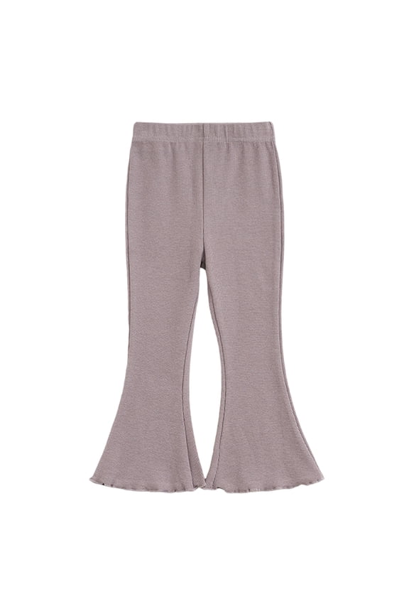 1-9 Years Toddler Girls Rib Knit Leggings Stretchy Tights Flared Pants Compression Pants Cute Sweet Elasticity Trousers
