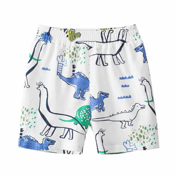 Odeerbi 1-9Y Kids Boys Dinosaur Print Cotton Shorts Summer Children's Bermuda Shorts Capris Home Sleeping Pants Baby Clothes Blue