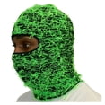 thumbnail image 1 of Odeerbi 1 Hole Full Face Mask Cover Distressed Fuzzy Ski Mask Outdoors Sports Winter Balaclava Cap Knitted Mask for Adult Distressed Windproof Mask For Men Women Green, 1 of 2