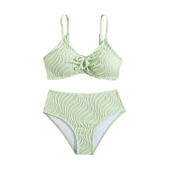 Odeerbi 13-16 Years Kids Girls Summer Beach String Bikini Swimsuit Hawaiian Beachwear Solid Color Bathing Suit Two Piece Swimwear Set