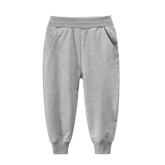 Odeerbi 18M-7Y Kids Boys Girls Cotton Sweatpants Workout Athletic Sports Jogger Pants Winter Solid Color Loose Joggers Trousers