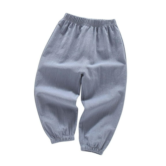 Odeerbi 2-10 Years Kids Boys Girls Cotton Sweatpants Workout Athletic Sports Jogger Pants Solid Color Mid Waist Breathable Ankle Joggers