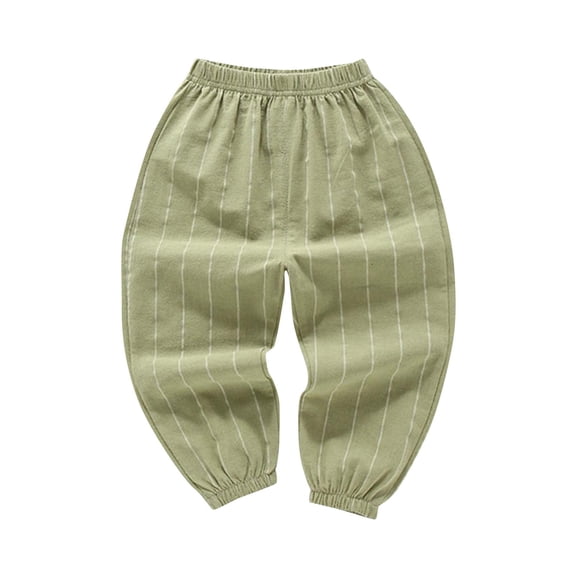 Odeerbi 2-10 Years Toddler Boys Girls Cotton Bloomers Summer Striped Jogger Pants Solid Color Breathable Lantern Pants Haren Pants