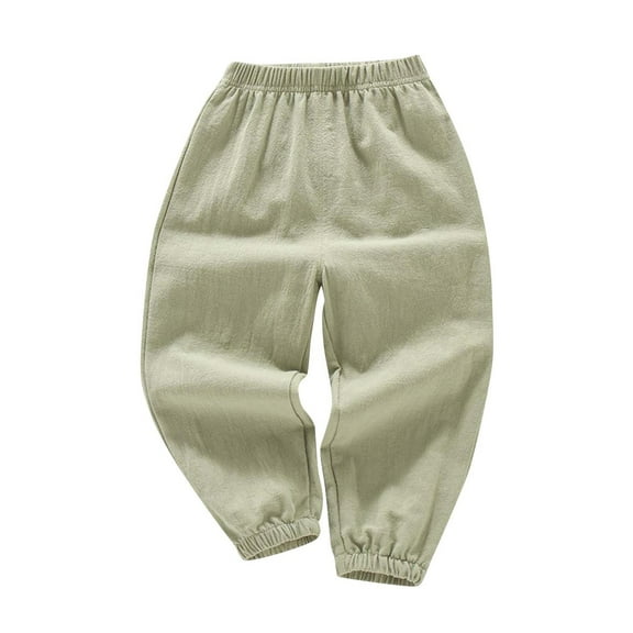 Odeerbi 2-10 Years Toddler Boys Girls Cotton Sweatpants Workout Athletic Sports Jogger Pants Solid Color Mid Waist Breathable Ankle Joggers