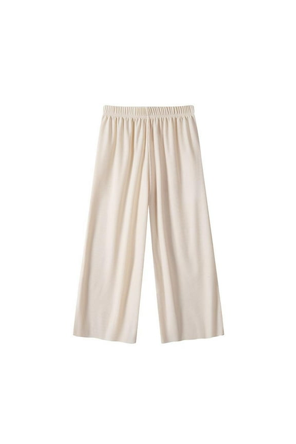 2-11 Years Toddler Girls Summer Ice Silk Wide Leg Pants Solid Color Elastic Waist Bottom Long Pants