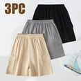 thumbnail image 1 of Odeerbi 2-12 Years Kids Boys Girls 3 PCS Summer Cargo Shorts Athletic Sports Shorts Elastic Waisted Outdoor Work Pants with Pocket, 1 of 8