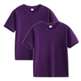 thumbnail image 1 of Odeerbi 2-12Y 2PCS Toddler Boys Girls Cotton T-Shirt Summer Short Sleeve Shirts Soft Cotton Basic Tees Solid Color Top Purple, 1 of 6