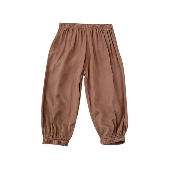 Odeerbi 2-13 Years Toddler Girls Ice Silk Bloomers Summer Jogger Pants Solid Solid Casual Sports Lantern Pants Haren Pants