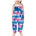 thumbnail image 1 of Odeerbi 2-13 Years Toddler Girls Summer Hawaiian Jumpsuit Beach Tropical Print Camisole Romper Casual Breathable Comfortable Overalls Strap Bib Overall Pants Playsuit, 1 of 4