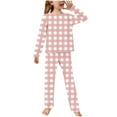 thumbnail image 1 of Odeerbi 2-14 Years Toddler Boys Girls Soft Pajamas Long Sleeve Tops Pants Set Soft Loungewear Plaid Printed Sleepwear Flannel Two-piece Pajama Sets Toddler Boys Girls Clothes, 1 of 4
