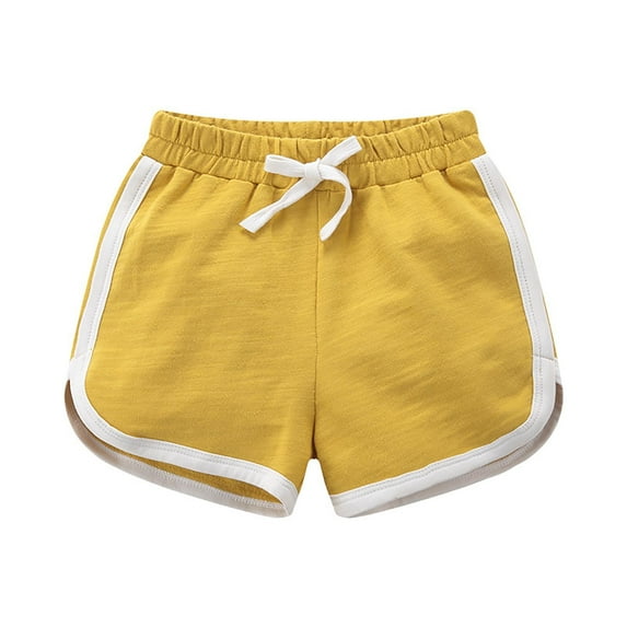 Odeerbi 2-15Y Toddler Boys Girls Cotton Dophin Shorts Summer Beach Shorts Sports Shorts Children's Summer Elastic Waist Shorts Casual Hot Shorts Yellow