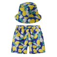thumbnail image 1 of Odeerbi 2-16 Years Kids Boys Beach Swim Trunks with Bucket Hat Set Hawaiian Print Swimming Trunks Quick Drying Swimsuit Shorts Children's Summer Elastic Waisted Swimwear Pants, 1 of 8