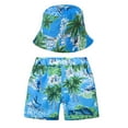 thumbnail image 1 of Odeerbi 2-16 Years Kids Boys Beach Swim Trunks with Bucket Hat Set Hawaiian Print Swimming Trunks Quick Drying Swimsuit Shorts Children's Summer Elastic Waisted Swimwear Pants, 1 of 7