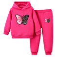 thumbnail image 1 of Odeerbi 2-16 Years Kids Girls Outfits Cute Printed Hoodies Sweatpants Two-piece Set Loungewear Thin Sweatsuits Kids Girls Clothes, 1 of 3
