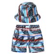 thumbnail image 1 of Odeerbi 2-16 Years Teen Boys Beach Swim Trunks with Bucket Hat Set Hawaiian Print Swimming Trunks Quick Drying Swimsuit Shorts Children's Summer Elastic Waisted Swimwear Pants, 1 of 7