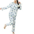 thumbnail image 1 of Odeerbi 2-16 Years Toddler Boys Girls Summer Cotton Pajamas Long Sleeve Tops Pants Set Soft Loungewear Floral Print Sleepwear Two-piece Pajama Sets Toddler Boys Girls Clothes, 1 of 4