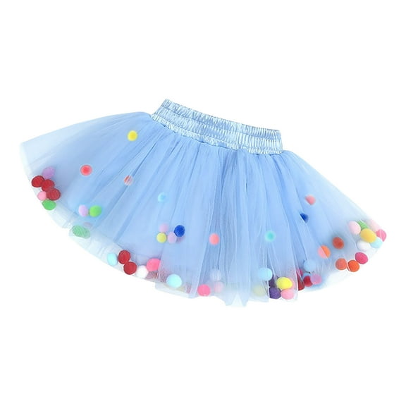 Odeerbi 2-6Y Toddler Girls Tulle Tutu Dress Cute Party Dance Solid Color Net Yarn Tulle Princess Dress Skirt Baby Clothes Blue