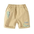 thumbnail image 1 of Odeerbi 2-7 Years Kids Boys Cargo Shorts Dinosaur Print Summer Cotton Bermuda Shorts Athletic Sports Shorts Elastic Waist Cropped Work Pants, 1 of 9