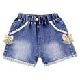 thumbnail image 1 of Odeerbi 2-7 Years Kids Girls Summer Denim Shorts Lace Bow Jean Shorts Casual Outerwear Cowboy Short Pants, 1 of 3