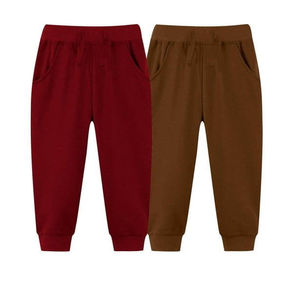 Odeerbi 2-7 Years Toddler Boys Girls 2 PCS Sweatpants Workout Athletic Sports Jogger Pants Summer Solid Color Joggers