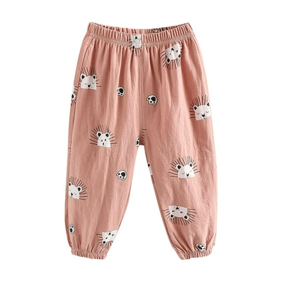 Odeerbi 2-7 Years Toddler Boys Girls Cotton Sweatpants Cute Print Workout Athletic Sports Jogger Pants Summer Breathable Loose Casual Joggers