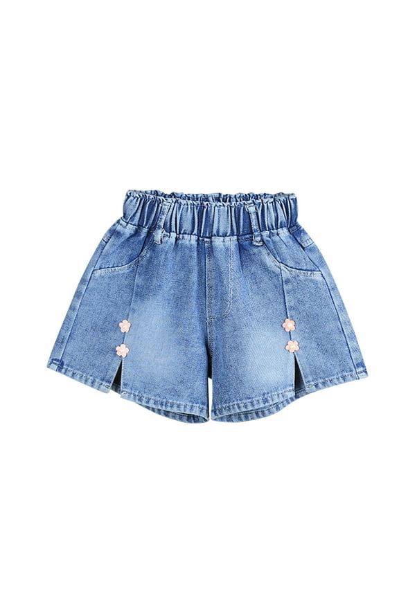 2-7 Years Toddler Girls Summer Denim Shorts Daisy Jean Shorts Casual Outerwear Cowboy Short Pants