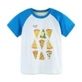thumbnail image 1 of Odeerbi 2-7Y Kids Boys Pizza Graphic Baseball Tee Shirt Cotton Raglan Shirts Round Neck Short Sleeve Tops Cute Print T-shirt White, 1 of 5